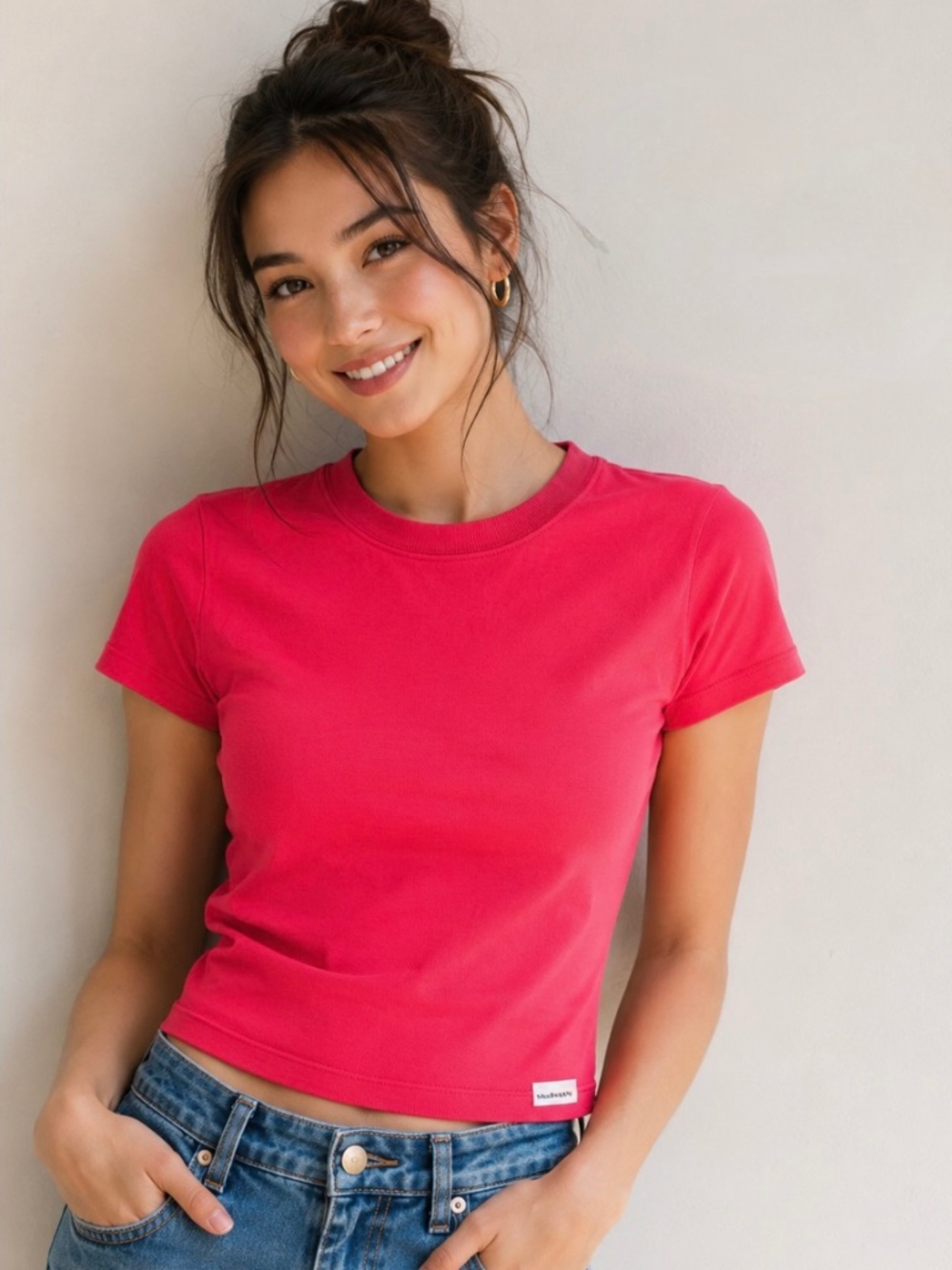 Madhappy Classic Acid Washed ribbed NWOT ombre ribbed baby-T Size S in "Roses"